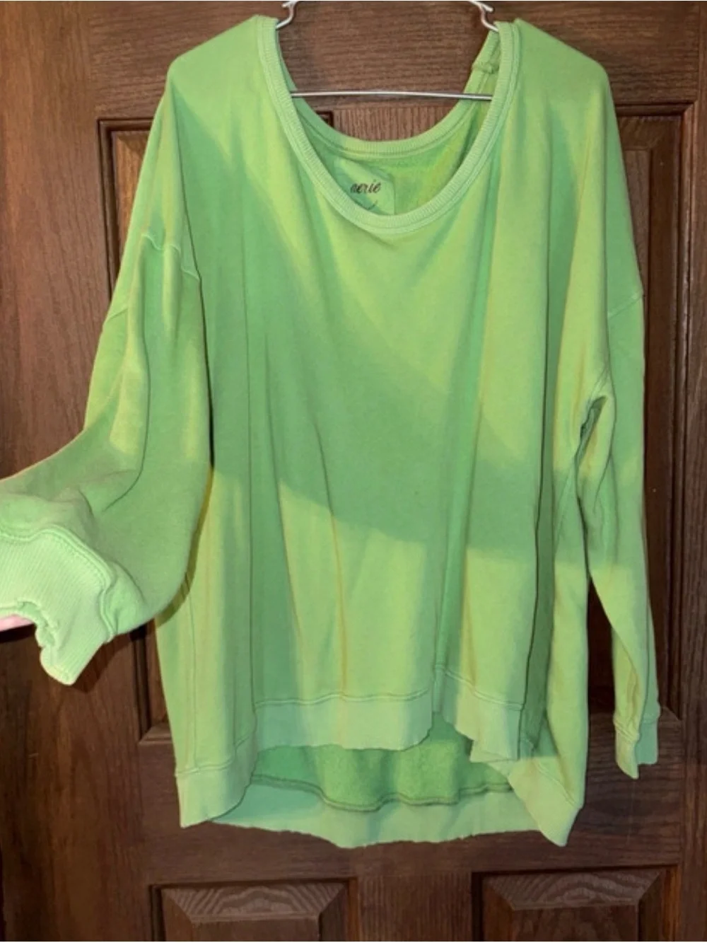 aerie Lime Green Terry Pullover - Picture 1 of 2